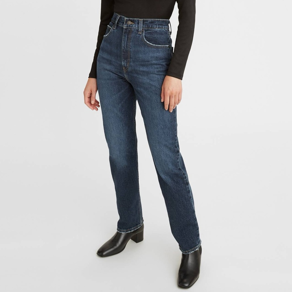 Levi’s 70s high slim straight dark wash jeans